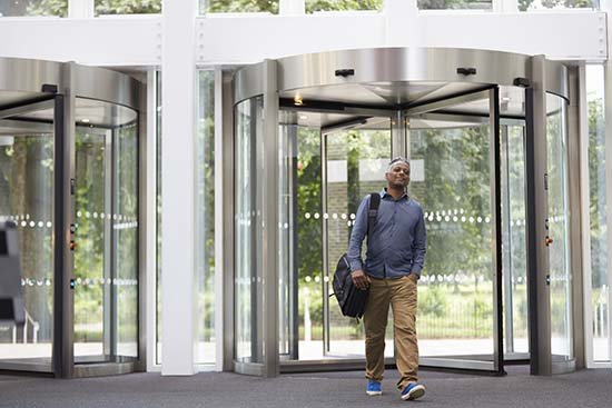 Revolving door installation